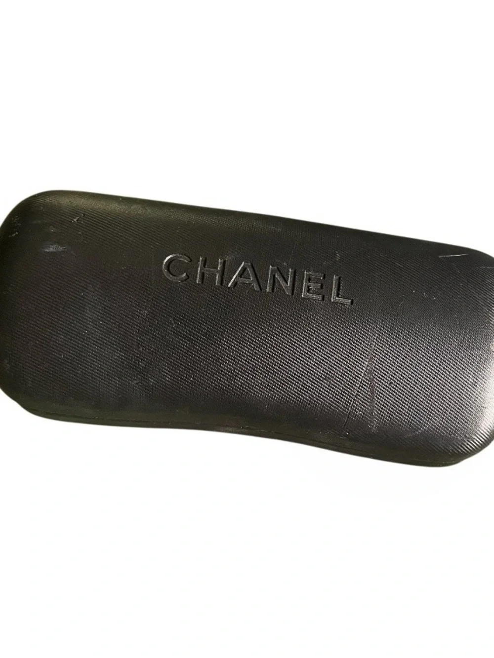 CHANEL Black Textured Hard Sunglasses Case Clamshell Made in Italy